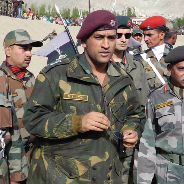 Ms Dhoni cricketer army style